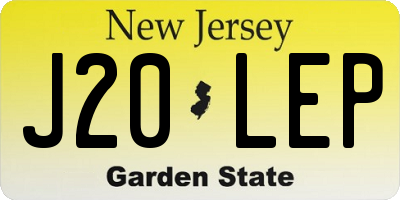 NJ license plate J20LEP