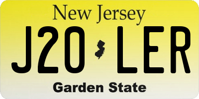 NJ license plate J20LER