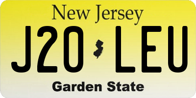 NJ license plate J20LEU
