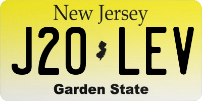 NJ license plate J20LEV