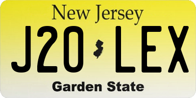 NJ license plate J20LEX