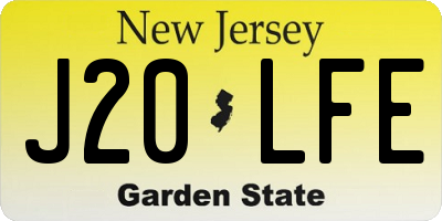 NJ license plate J20LFE