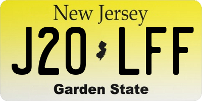 NJ license plate J20LFF