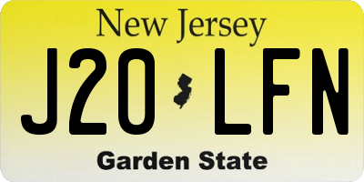 NJ license plate J20LFN