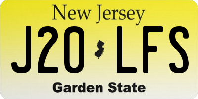 NJ license plate J20LFS