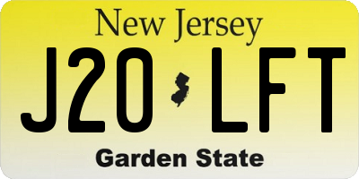 NJ license plate J20LFT