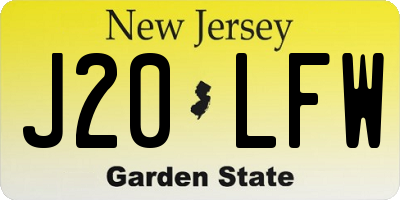 NJ license plate J20LFW