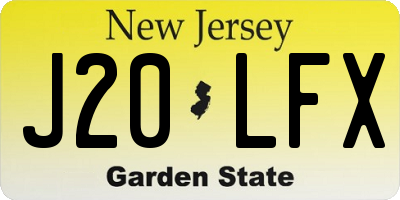 NJ license plate J20LFX