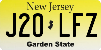 NJ license plate J20LFZ