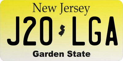 NJ license plate J20LGA