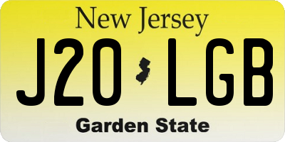 NJ license plate J20LGB