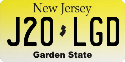 NJ license plate J20LGD