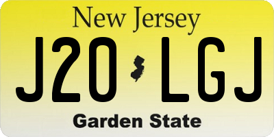 NJ license plate J20LGJ