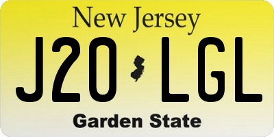 NJ license plate J20LGL