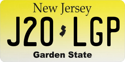 NJ license plate J20LGP