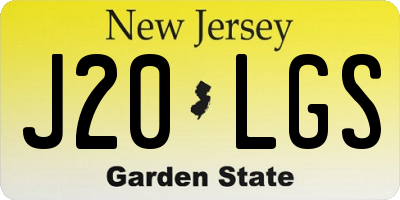NJ license plate J20LGS