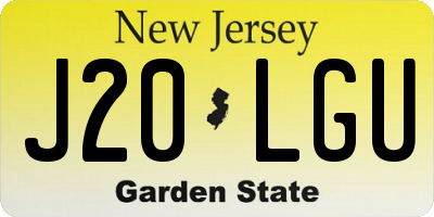 NJ license plate J20LGU