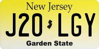 NJ license plate J20LGY