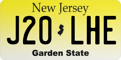NJ license plate J20LHE