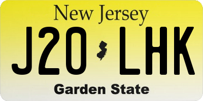 NJ license plate J20LHK