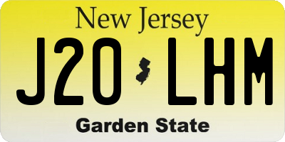 NJ license plate J20LHM
