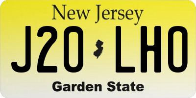 NJ license plate J20LHO