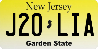 NJ license plate J20LIA