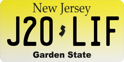 NJ license plate J20LIF