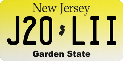 NJ license plate J20LII