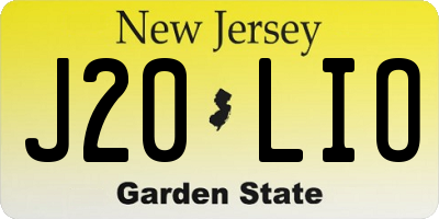 NJ license plate J20LIO