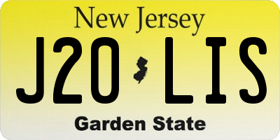 NJ license plate J20LIS