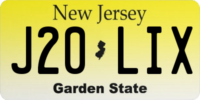 NJ license plate J20LIX