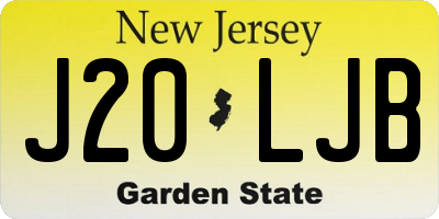 NJ license plate J20LJB
