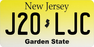 NJ license plate J20LJC