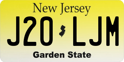 NJ license plate J20LJM