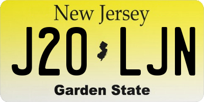 NJ license plate J20LJN