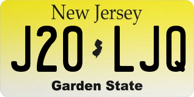 NJ license plate J20LJQ