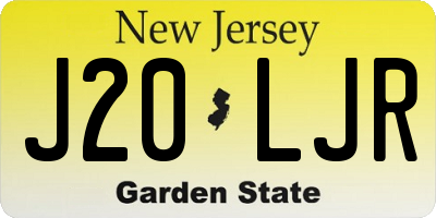 NJ license plate J20LJR