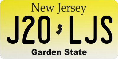 NJ license plate J20LJS