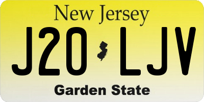 NJ license plate J20LJV