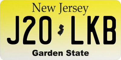 NJ license plate J20LKB
