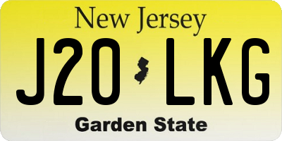 NJ license plate J20LKG