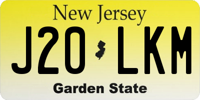 NJ license plate J20LKM