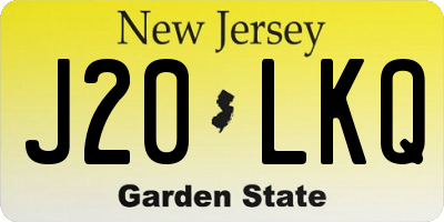 NJ license plate J20LKQ