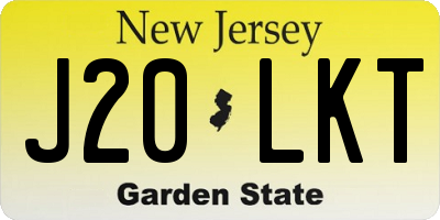 NJ license plate J20LKT