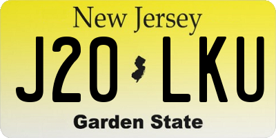 NJ license plate J20LKU