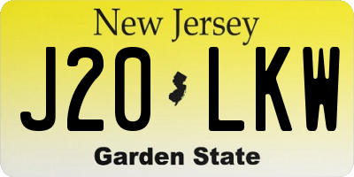 NJ license plate J20LKW