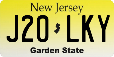 NJ license plate J20LKY