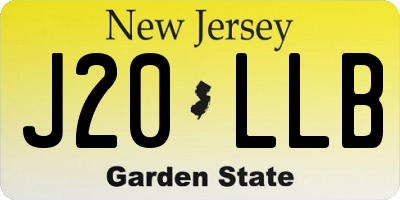 NJ license plate J20LLB