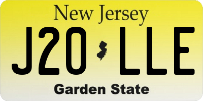 NJ license plate J20LLE